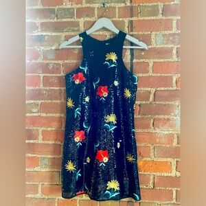 Lovers and Friends Sequin and Embroidered Cocktail Dress, Size small
